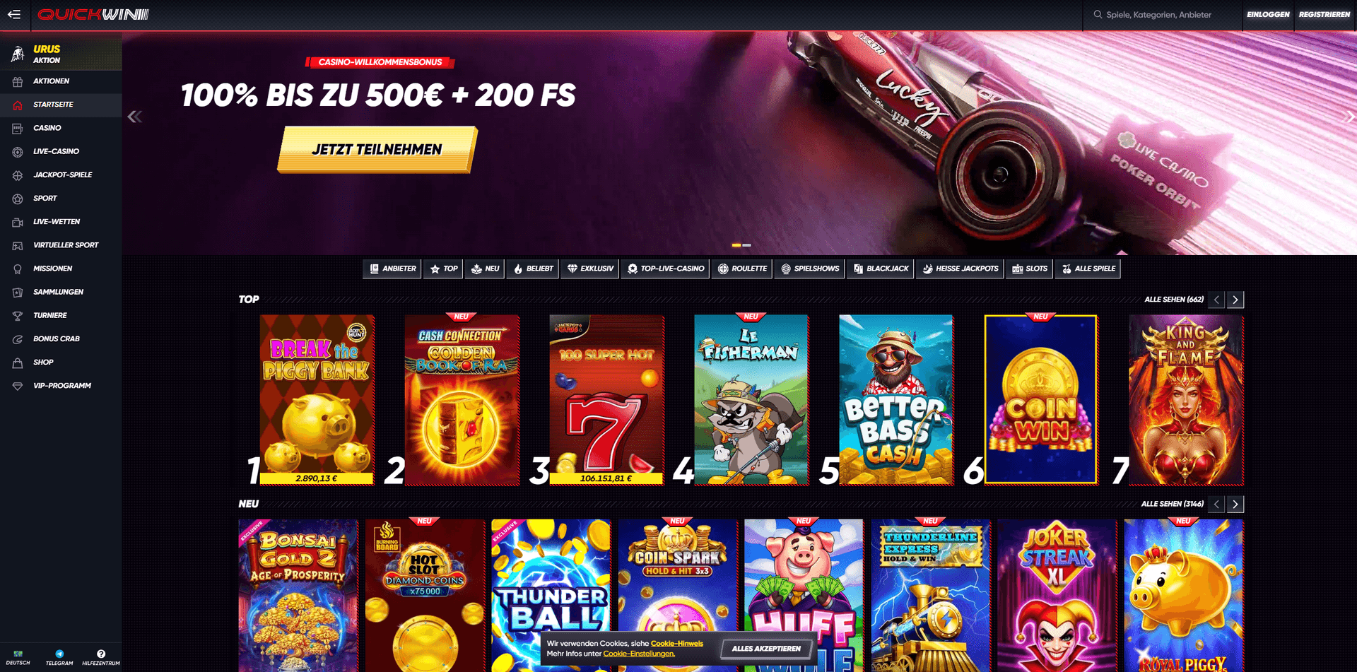 QuickWin ausländisches Online Casino