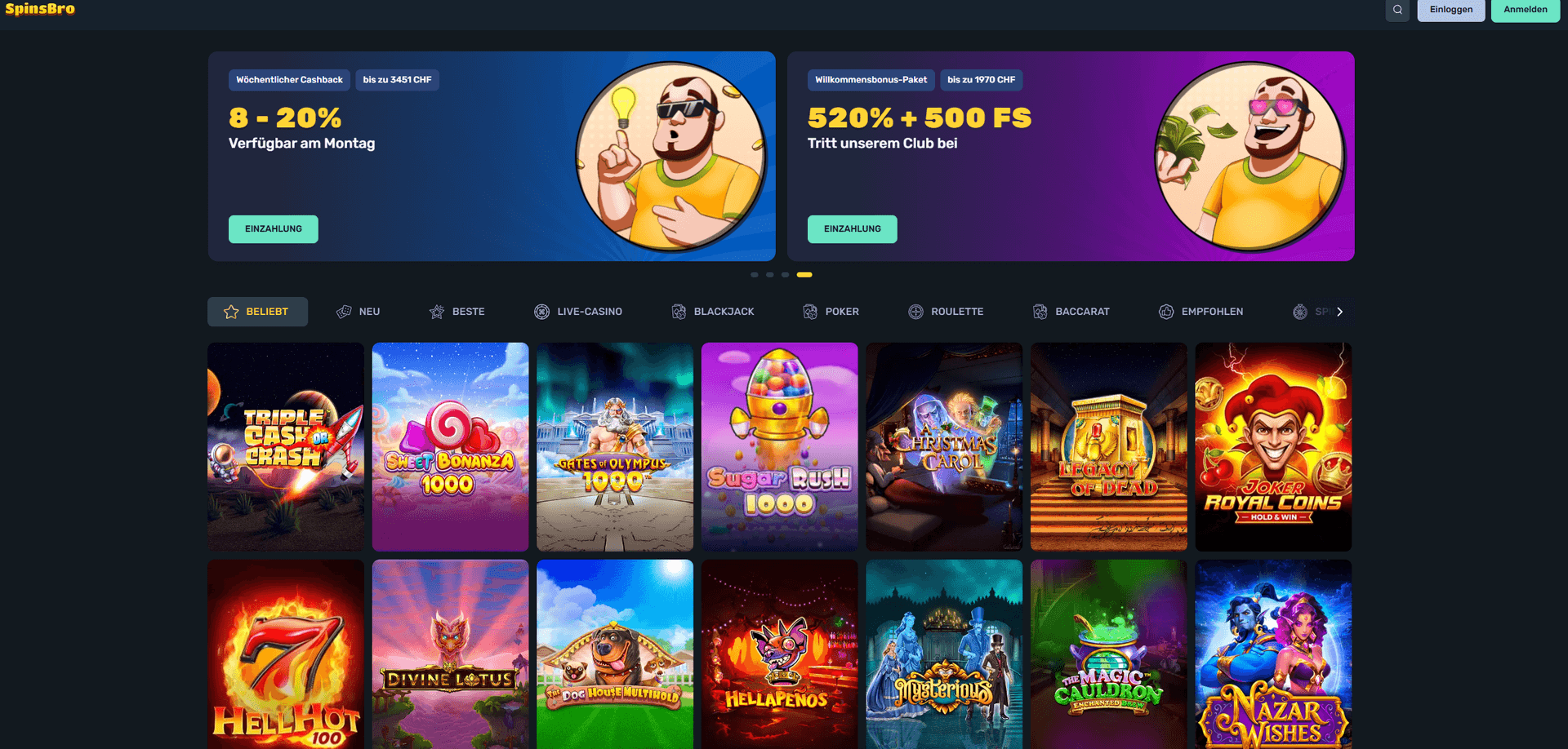 Spinsbro ausländisches Online Casino